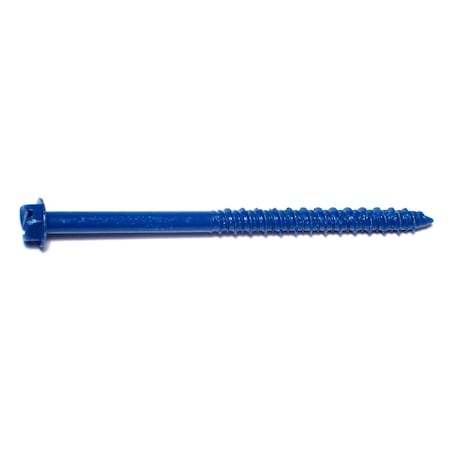 Midwest Fastener Masonry Screw, 1/4" Dia., Flat, 3 3/4 in L, Steel Blue Ruspert, 100 PK 07876
